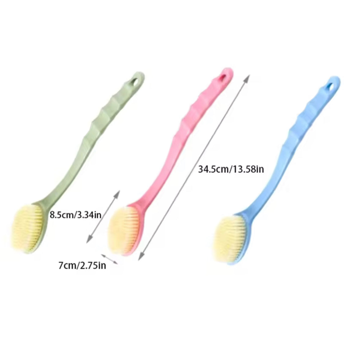 Long Handled Plastic Bath Brush, Soft Sponge Scrubber Body Cleansing Brush, Bath Back Massage Brush Long Handled Plastic Bath Brush, Soft Sponge Scrubber Body Cleansing Brush, Bath Back Massage Brush
